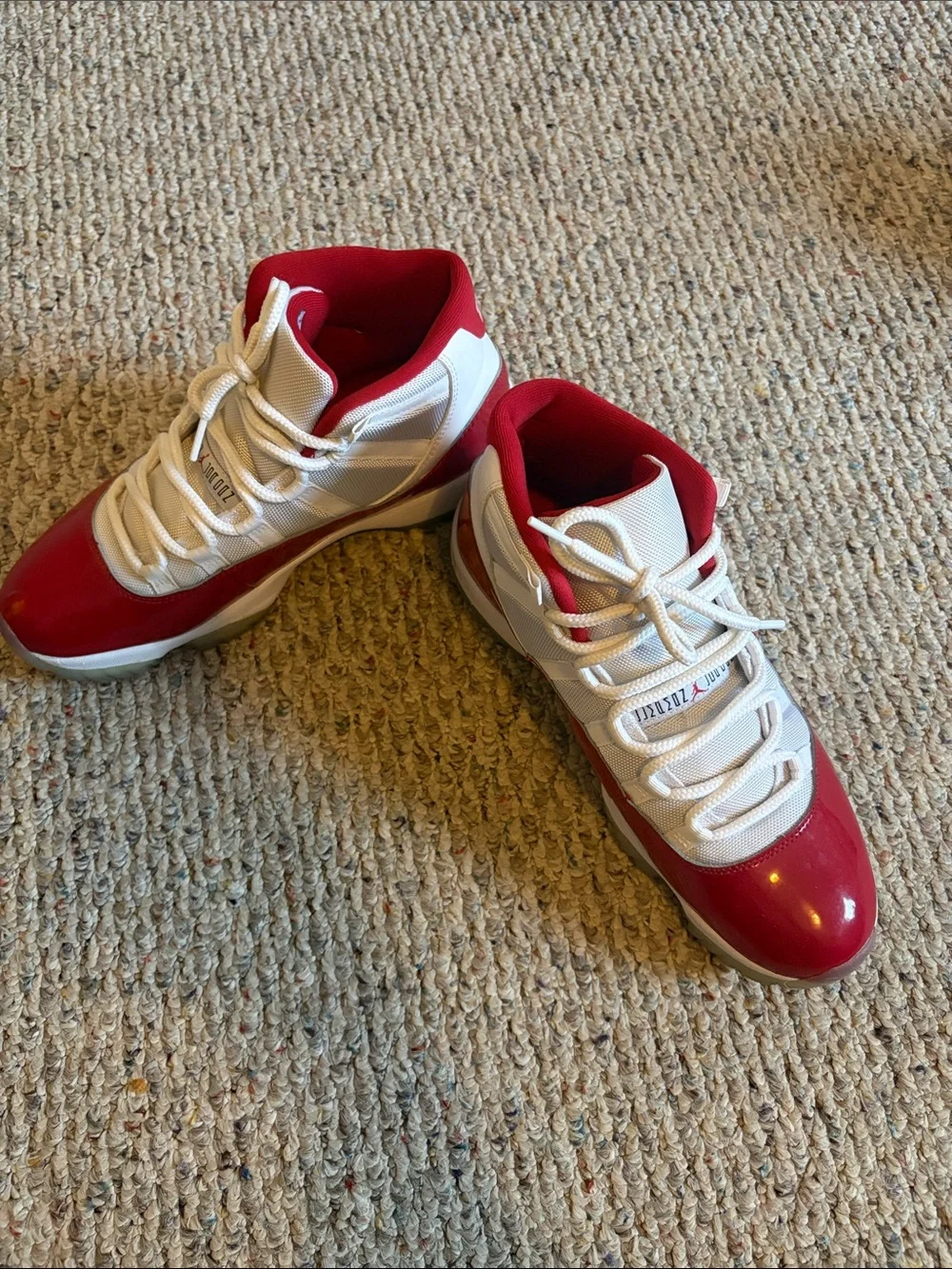 Jordan Kids White and Red Low-Top Basketball Sneakers